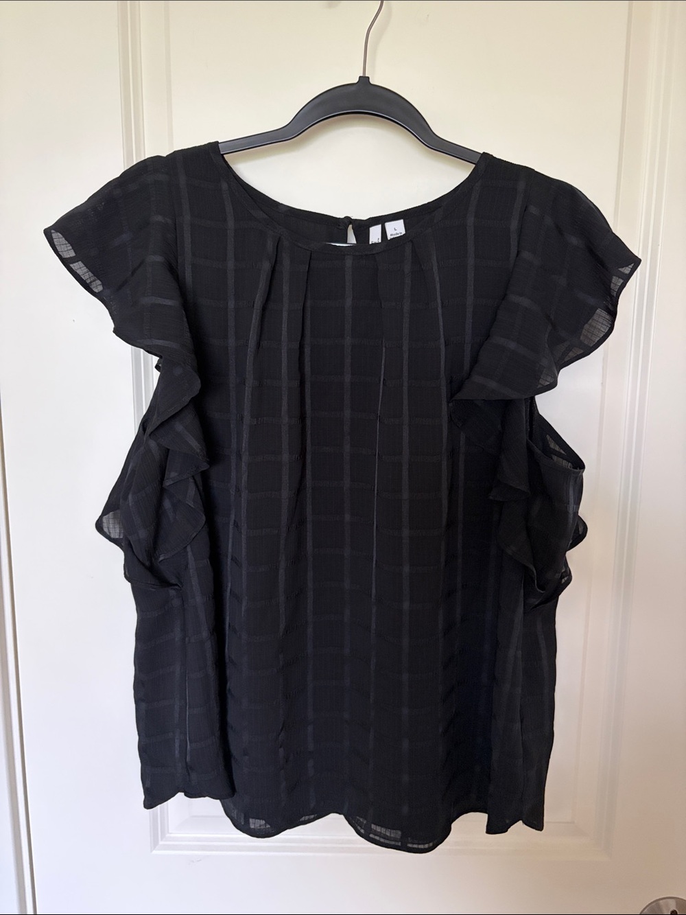 Elle Black Ruffle Sleeve Blouse